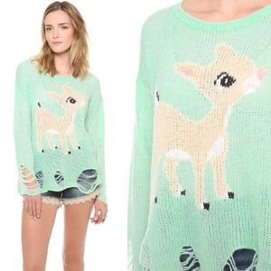 Wildfox Couture white label deer sweater